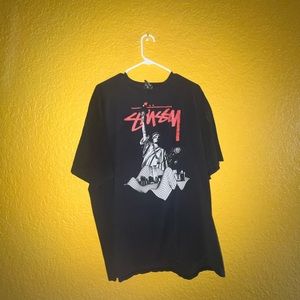 STUSSY - NYC/LIBERTY TEE - BLACK - XXL